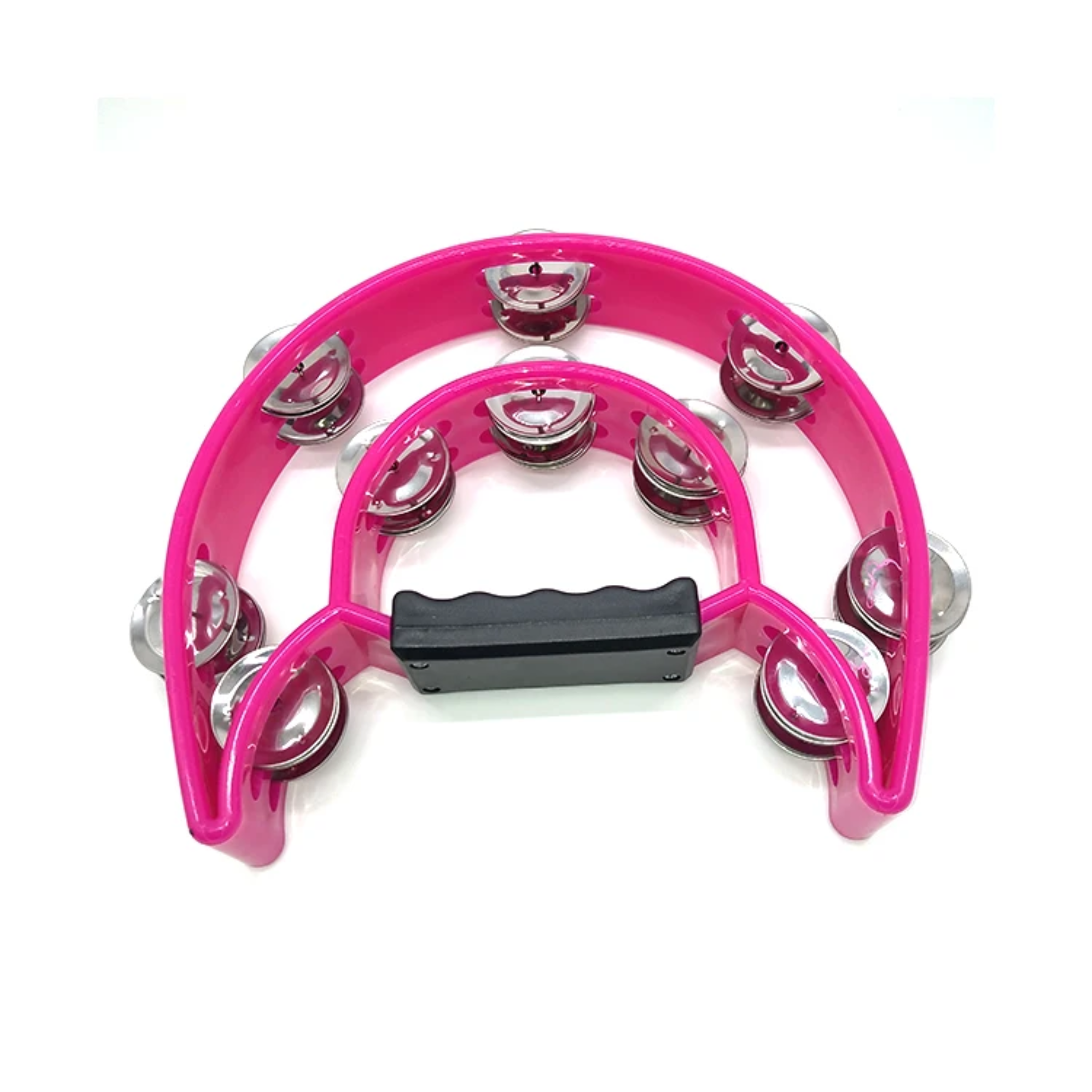 Half Moon Tambourine Double Row Percussion 